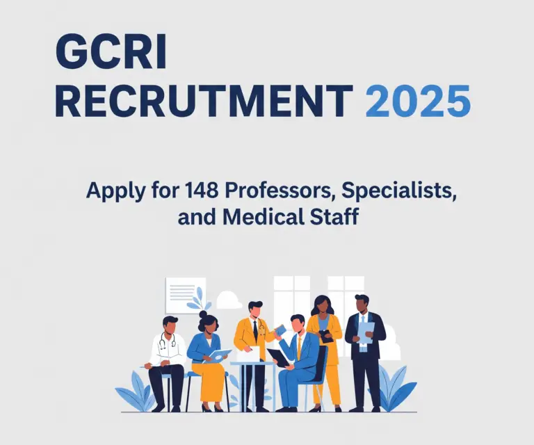 GCRI Recruitment 2025 Apply for 148 Professors, Specialists, and Medical Staff
